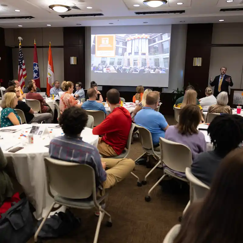 Executive Director Josh Dunn speaking to teachers at the TN Civics Academy