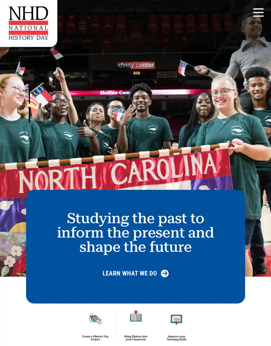 a screen capture of the National History Day website