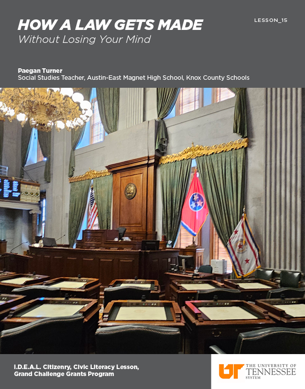 Lesson Cover Page: How A Law Gets Made — An image of state of Tennessee's congressional chamber